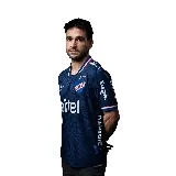 Camiseta de fútbol Umbro del Club Nacional de Football, modelo Away 2 temporada 2025, para hombre. Diseño azul con detalles en blanco y rojo en cuello y mangas. Incluye logo de Umbro, escudo del club y sponsor Antel en el frente. Presenta un patrón de ondas en relieve en el tejido.
