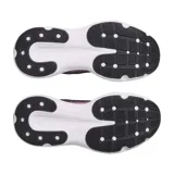 Zapatillas de running Under Armour Infinite para mujer, con capellada de tejido knit degradado en tonos gris y verde flúor, logo de la marca en el talón y suela blanca con tecnología HOVR.