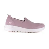 Zapatillas Skechers GOwalk Joy color lila, sin cordones, con capellada de malla deportiva transpirable y plantilla Air Cooled Goga Mat.