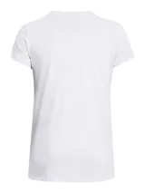 Remera deportiva Under Armour color fucsia con logo blanco estampado en el frente.