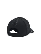 Gorro deportivo Under Armour Isochill Velociti ajustable, color negro con logo bordado en gris.