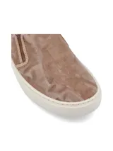 Zapatillas slip-on azules de algodón orgánico con suela de caucho natural.