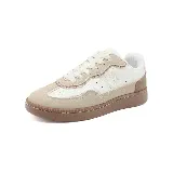 Zapatillas urbanas Paddock Goletta, color beige, blanco y marrón, con cordones y suela de goma.