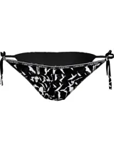 Parte de abajo de bikini Calvin Klein con estampado abstracto en blanco y negro.