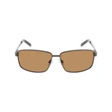 Lentes de sol INVU modelo B1607J con marco rectangular de metal color gris plomo y lentes polarizadas color marrón.