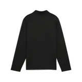 Campera deportiva negra con cierre frontal, cuello alto y mangas largas. Presenta logo de Puma en blanco en el pecho izquierdo y escudo del Club Atlético Peñarol con estrellas amarillas en el pecho derecho. Diseño con líneas onduladas grises en el frente.