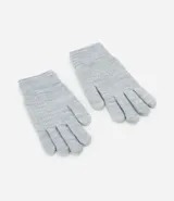 Guantes grises de punto con textura y tecnología touch screen.