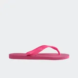 Ojotas Havaianas Top color blanco, con suela de goma y tiras con diseño de espiga.