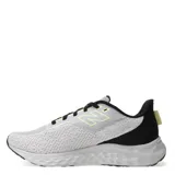 Championes de running New Balance Fresh Foam 680 V8 para hombre, color gris con detalles en negro y amarillo.