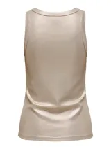 Musculosa color beige de tejido acanalado.