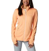 Campera polar Columbia con cierre frontal, bolsillos laterales con cierre y orificios para pulgares.