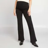 Pantalón negro de corte bootcut, con cintura alta elástica para embarazo.