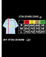 Remera color crema de corte holgado con estampado en la espalda que dice "Ittai Stars" en letras cursivas, "AN IBIZA PRODUCE" en mayúsculas y "Ittai Stars Department Gallery - Ibiza Edition" en letras pequeñas.