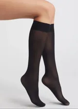 Medias de nylon negras hasta la rodilla.