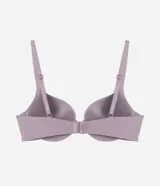 Soutien push-up lila de microfibra, con breteles regulables, sin estampa y con copa.