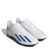 Championes de fútbol Adidas II Multiterreno, color blanco con detalles en azul.