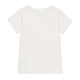 Remera blanca de algodón, corte clásico, manga corta y cuello redondo. Presenta el logo de CAT estampado en el pecho.