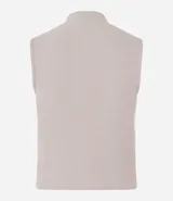 Blusa negra sin mangas de rib con cuello alto.