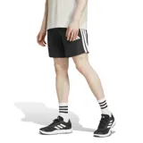 Short deportivo Adidas negro con cintura elástica, bolsillos laterales con cierre y logo de la marca en blanco.