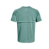 Remera Under Armour de hombre color verde agua, de corte clásico y mangas cortas. Presenta el logo de la marca reflectante en el pecho.