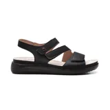 Sandalias negras Korium Confort Ibbie con plataforma baja y tiras con velcro.