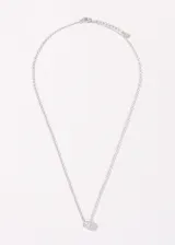 Collar de plata 925 con cadena modelo forcet y dije de corazón con zirconia.