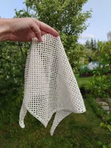 Bandada tejida de crochet color marrón.