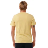 Remera amarilla de manga corta con bolsillo en el pecho izquierdo y logo de Rip Curl estampado.