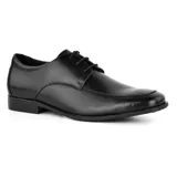 Zapato de vestir acordonado color marrón oscuro, con puntera cuadrada y suela de goma.