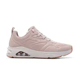 Championes Skechers Street Tres-Air Uno color beige, con cordones, capellada de cuero sintético con relieve, plantilla Skechers Air-Cooled Memory Foam y entresuela con triple ventana y airbag visible Skech-Air.