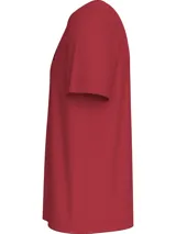 Remera roja de algodón con logo de Tommy Hilfiger bordado en el pecho.