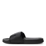 Chanclas blancas de hombre marca Umbro, modelo New Retro. Poseen una faja ancha con ajuste de velcro y el logo de la marca en color negro. La suela es anatómica y de material sintético.