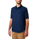Camisa de manga larga Columbia Silver Ridge 2.0 para hombre, color azul marino. Confeccionada con tecnología Omni-Shade UPF 50 para protección solar y Omni-Wick para absorción de humedad y secado rápido. Cuenta con ventilación, mangas enrollables con soportes y dos bolsillos en el pecho.
