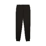 Pantalón de jogging negro Puma ESS con logo blanco estampado en el muslo izquierdo, cintura elástica con cordón ajustable y puños elásticos.