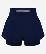 Bermuda deportiva de microfibra color blanco, corte runner con cintura elástica y forro interno.