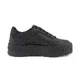 Championes Puma Karmen Idol II, color negro con detalles dorados, plataforma y suela texturizada.