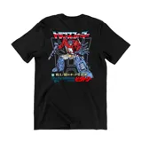 Remera azul con estampado del rostro de Optimus Prime en el pecho.