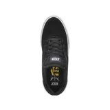 Championes de skate Etnies Joslin Vulc, color negro con detalles en blanco y suela de goma color caramelo.