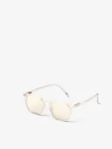 Lentes de sol Izipizi modelo #Sun E, con montura de acetato transparente y cristales amarillos.