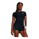 Remera deportiva Under Armour HeatGear Compression de manga corta, color negro con logo blanco en el pecho.