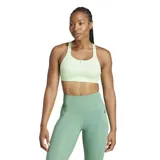 Top deportivo de soporte alto, diseñado para entrenamientos intensos, con cierre frontal y correas ajustables.