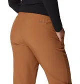 Pantalón de senderismo color marrón claro, con corte recto, cintura elástica ajustable, bolsillos laterales y tecnología Omni-Wick para secado rápido.