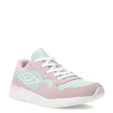 Championes urbanos Umbro de mujer, color rosa y celeste pastel con detalles en blanco.
