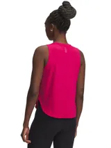 Musculosa deportiva fucsia Under Armour Launch Elite Tank, de corte holgado y espalda deportiva.