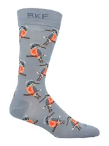 Calcetín de bambú con estampado divertido, ideal para actividades y época del año.