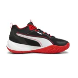 Championes de básquet Puma Playmaker Pro, color negro con detalles en rojo y blanco.