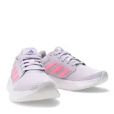 Championes Adidas Galaxy 6 color lila con detalles en rosa y suela blanca, ideales para running.