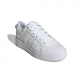 Championes Adidas Bravada 2.0 Platform de mujer, color blanco con las tres tiras características de la marca en los laterales.