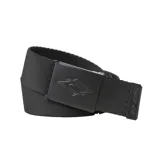 Cinturón Rip Curl Rando Webbing negro con hebilla metálica grabada con el logo de la marca.