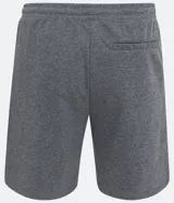 Bermuda de algodón piquet gris con cintura elástica y cordón de ajuste.